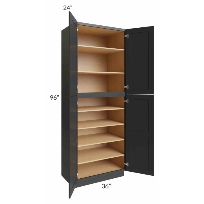Midtown Black Shaker 36x24x96 Pantry Cabinet
