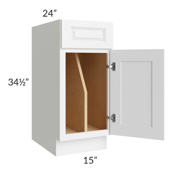 Lakewood White 15" Tray Divider Base Cabinet