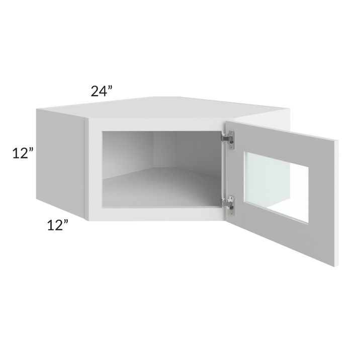 Lakewood White 24x12 Decorative Wall Diagonal Corner Cabinet