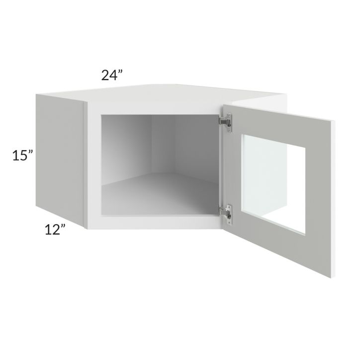 Lakewood White 24x15 Decorative Wall Diagonal Corner Cabinet