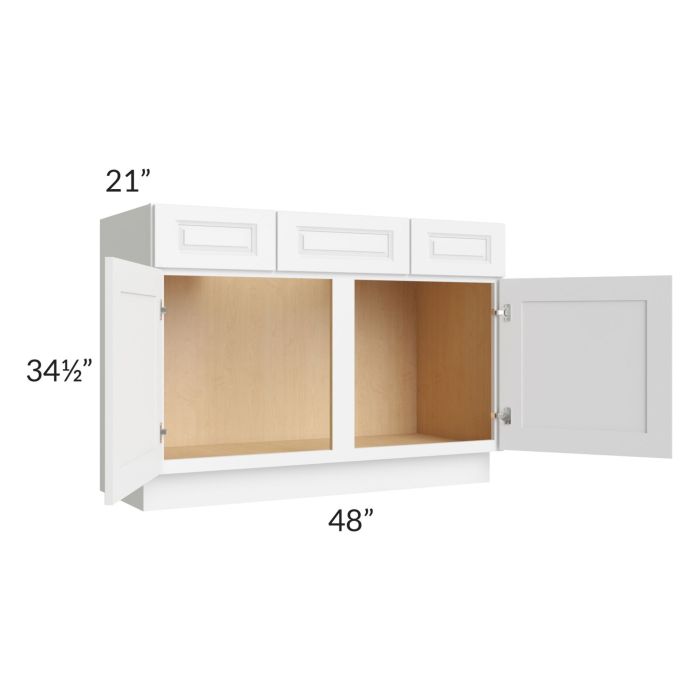 Lakewood White 48" Vanity Base Cabinet