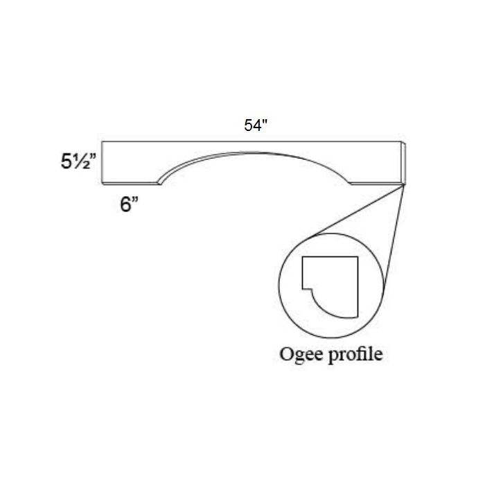 Vienna 54" Arched Valance