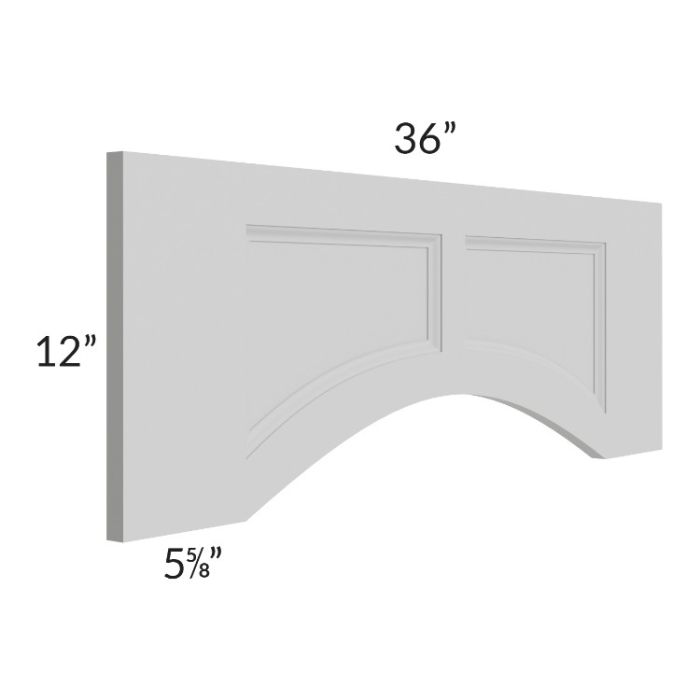 Tuscan Painted Grey 36" Arched Recessed Panel Valance (Trimmable)