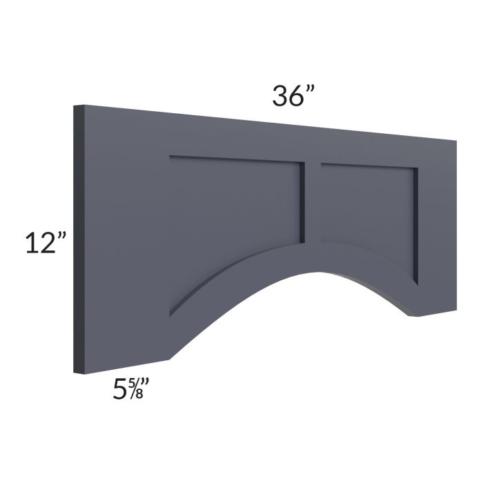 Vienna Indigo 36" Arched Recessed Panel Valance (Trimmable)