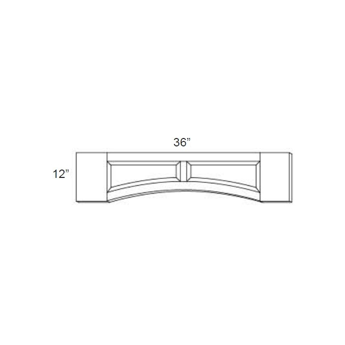 Midtown 36" Arched Recessed Panel Valance (Trimmable)