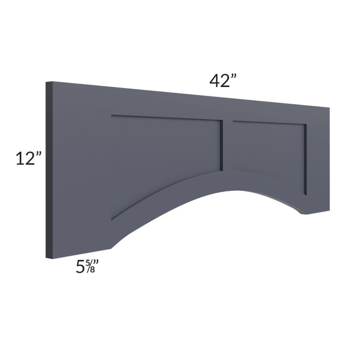 Vienna Indigo 42" Arched Raised Panel Valance (Trimmable)