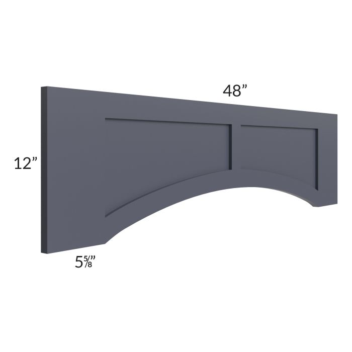 Vienna Indigo 48" Arched Recessed Panel Valance (Trimmable)