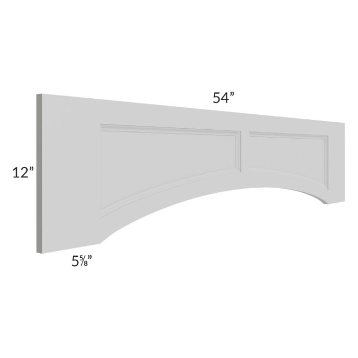 Tuscan Painted Grey 54" Arched Raised Panel Valance (Trimmable)
