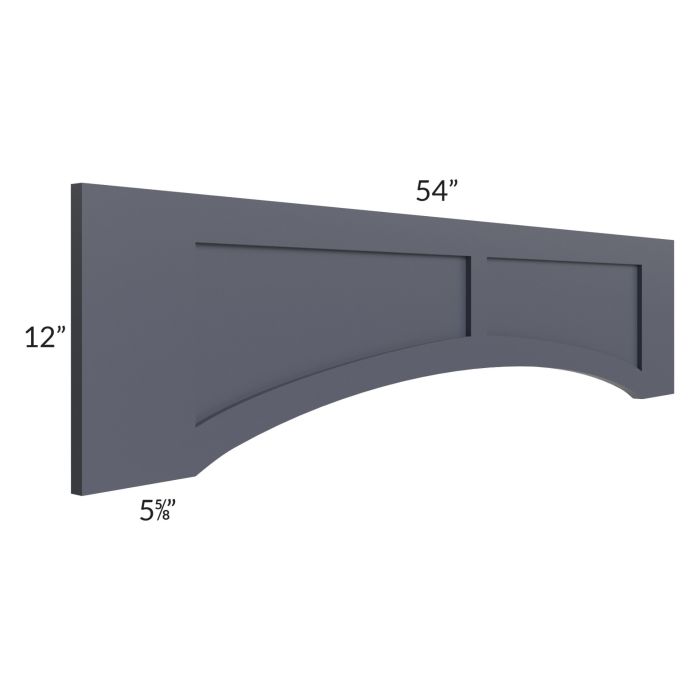 Vienna Indigo 54" Arched Raised Panel Valance (Trimmable)