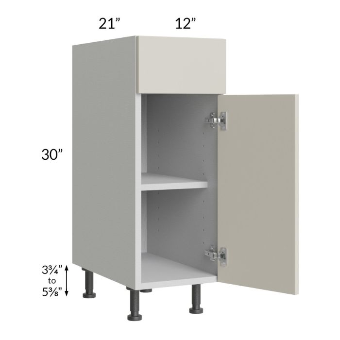 Milan Beige Matte 12" Vanity Base Cabinet