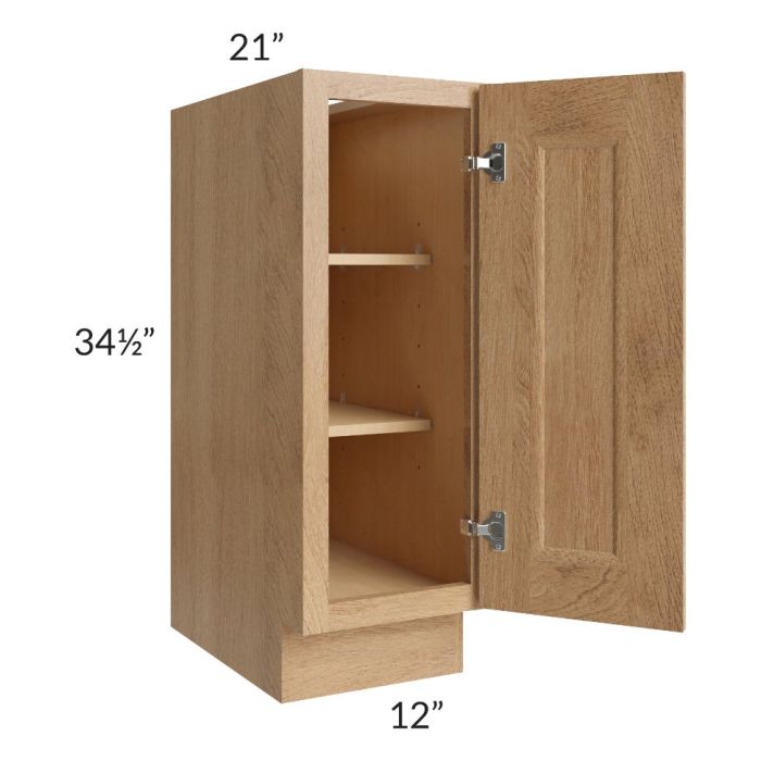 Tuscan Timber 12" Full Height Door Vanity Base Cabinet