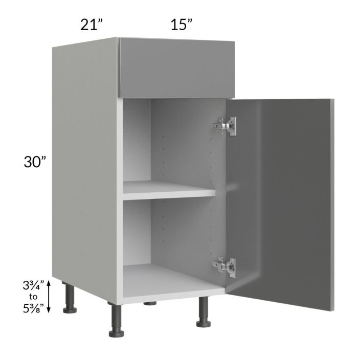 Milan Grey Gloss 15" Vanity Base Cabinet