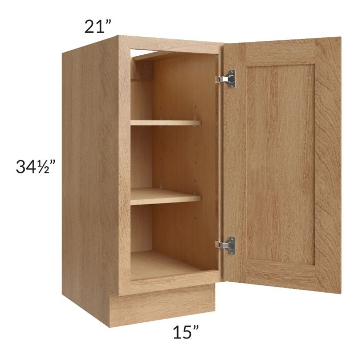 Midtown Timber Shaker 15" Full Height Door Vanity Base Cabinet