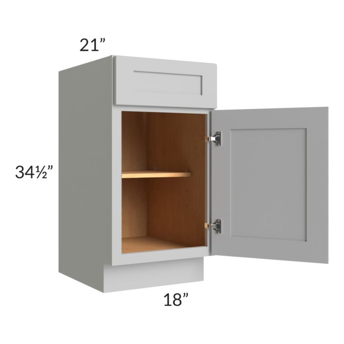 Midtown Painted Grey Shaker 18" Vanity Base Cabinet