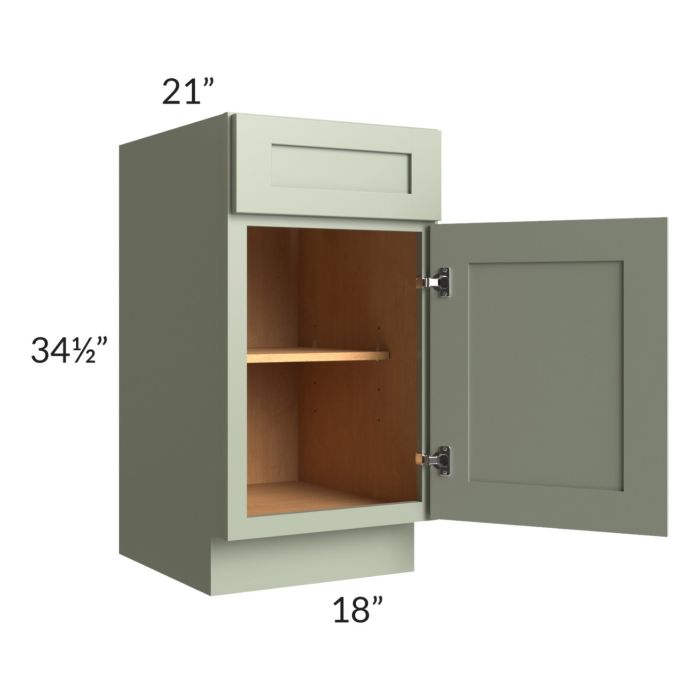 Midtown Pistachio Green Shaker 18" Vanity Base Cabinet