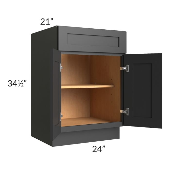 Midtown Black Shaker 24" Vanity Base Cabinet