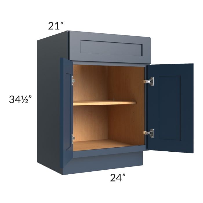 Midtown Blue Shaker 24" Vanity Base Cabinet