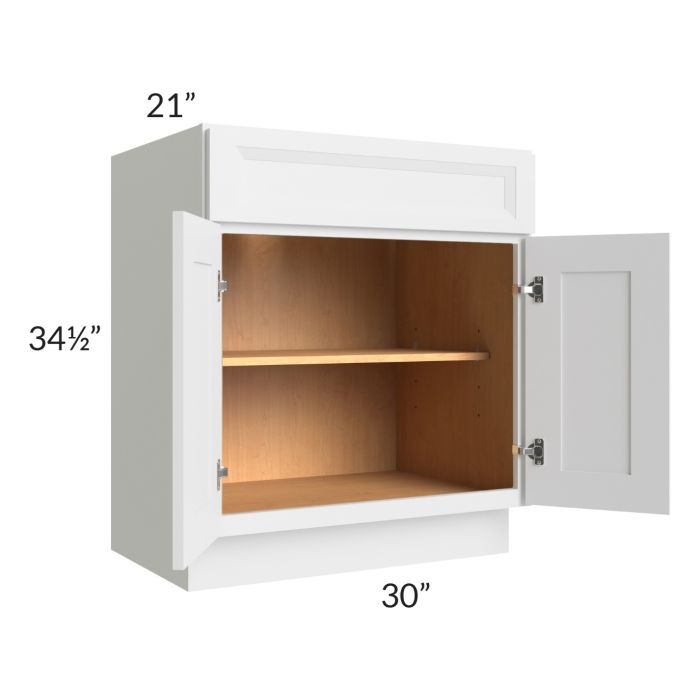 Salem White 30" Vanity Base Cabinet