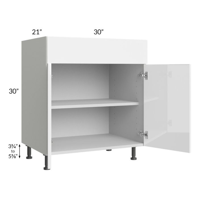 Milan White Gloss 30" Vanity Base Cabinet