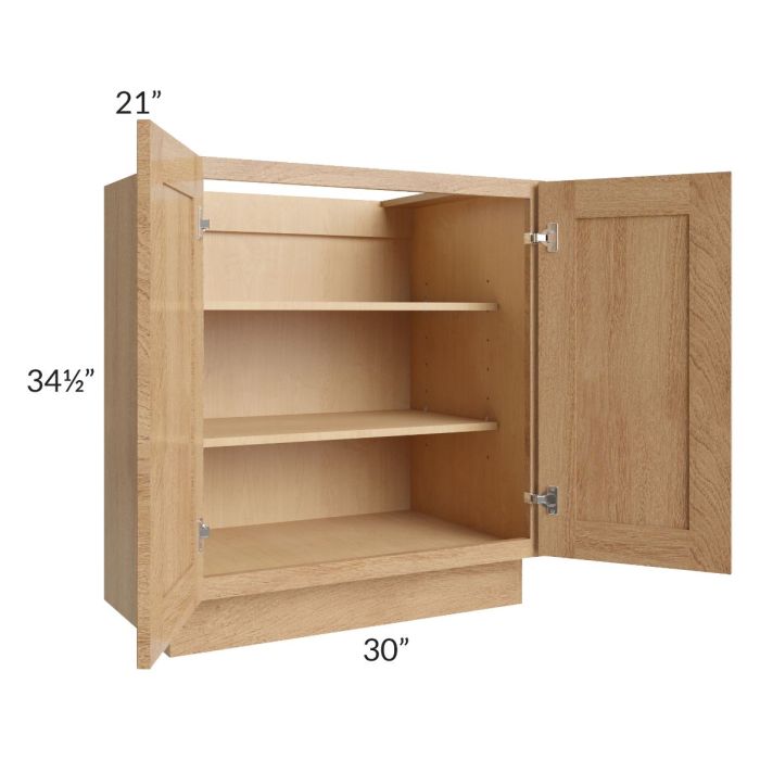 Midtown Timber Shaker 30" Full Height Door Vanity Base Cabinet