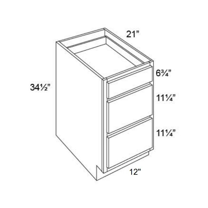 Vienna 12" Vanity 3-Drawer Base Cabinet