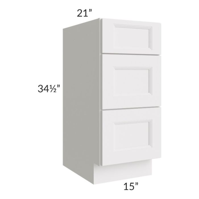 Tuscan Cloud 15" Vanity 3-Drawer Base Cabinet