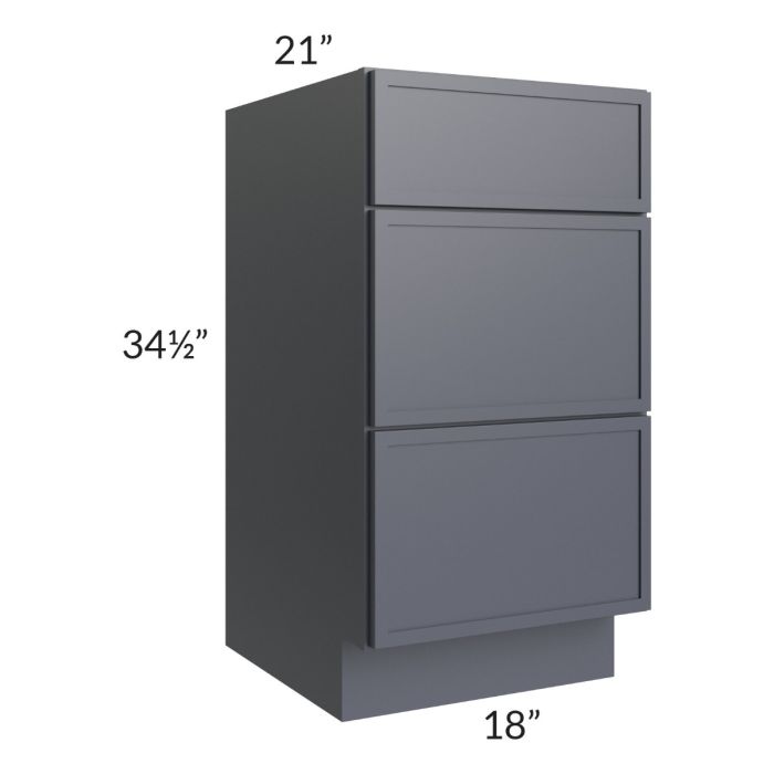 Vienna Indigo 18" Vanity 3-Drawer Base Cabinet