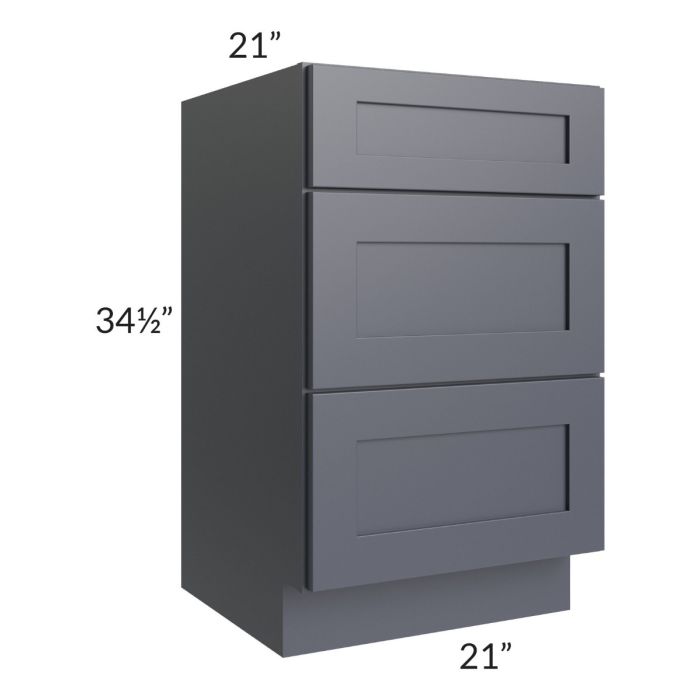 Midtown Indigo Shaker 21" Vanity Drawer Base Cabinet