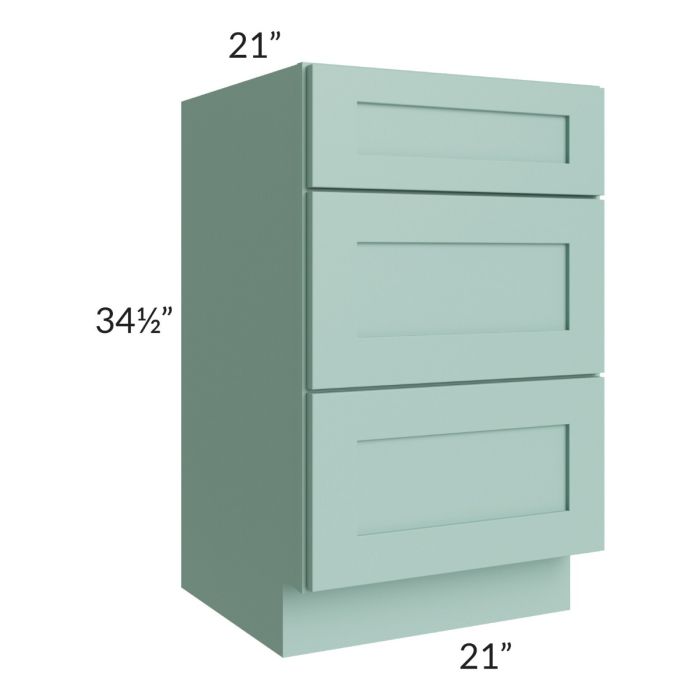 Midtown Sage Green Shaker 21" Vanity Drawer Base Cabinet