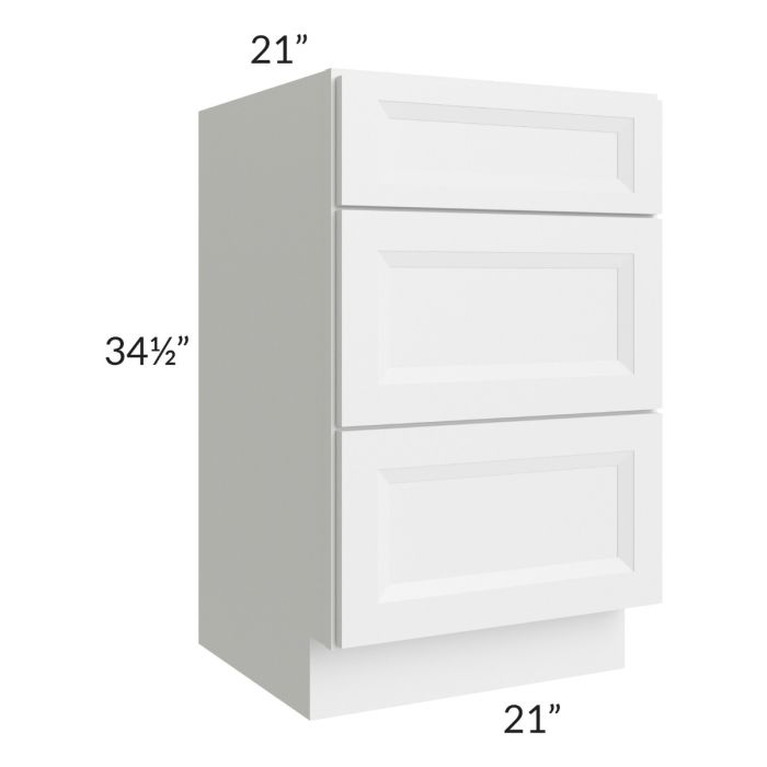 Salem White 21" Vanity Drawer Base Cabinet