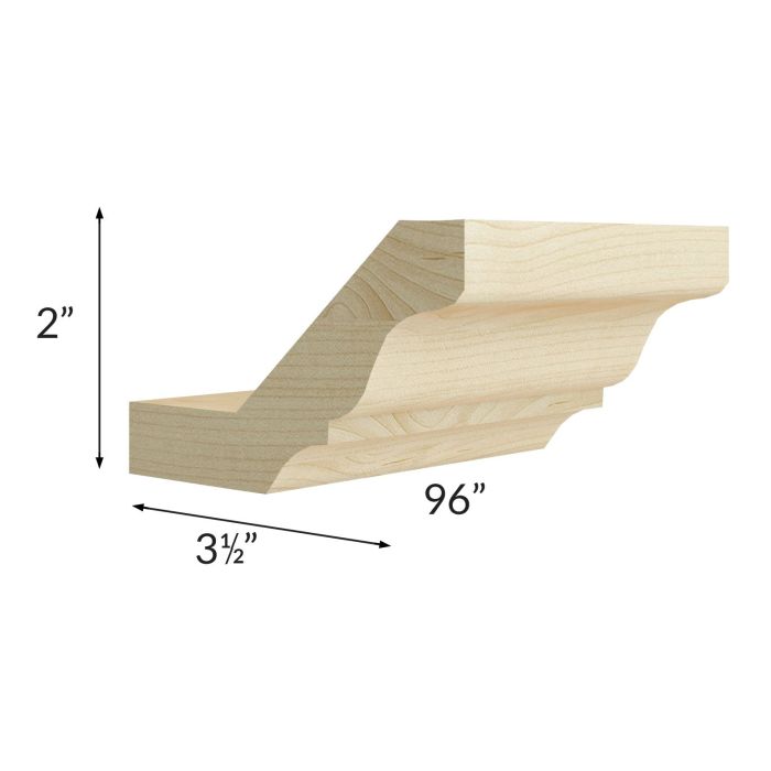 Unfinished Shaker 8' Small Crown Molding