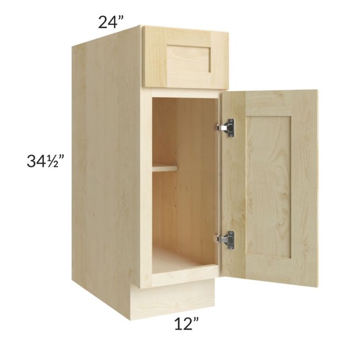 Unfinished Shaker 12" Base Cabinet