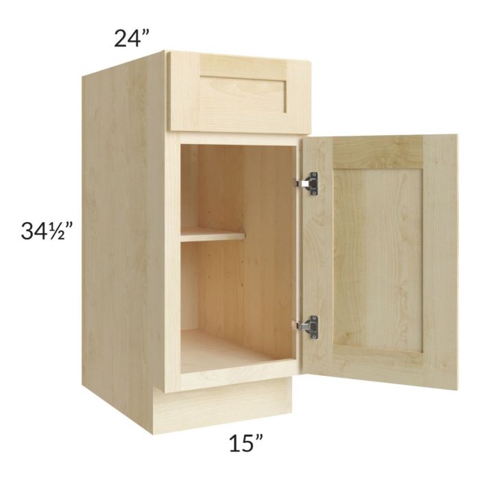 Unfinished Shaker 15" Base Cabinet
