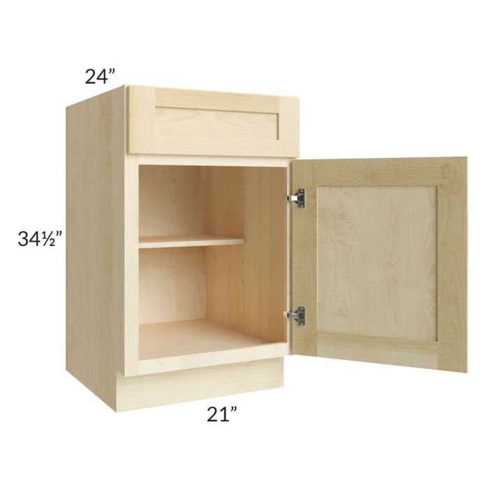 Unfinished Shaker 21" Base Cabinet