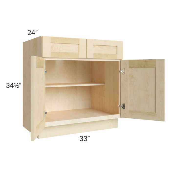 Unfinished Shaker 33" Base Cabinet