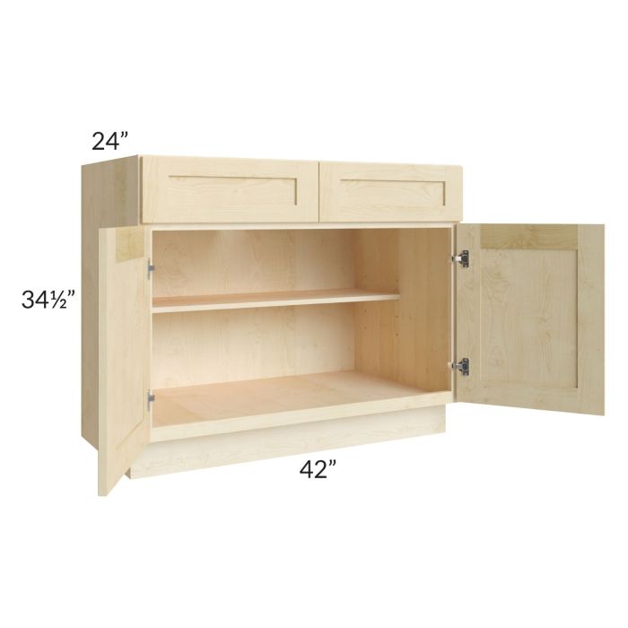 Unfinished Shaker 42" Base Cabinet