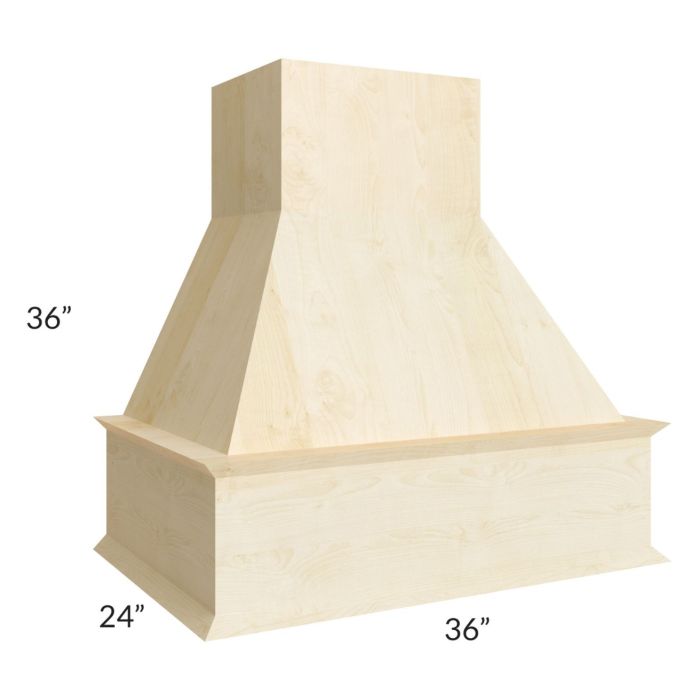 Unfinished Shaker 36" Wood Hood