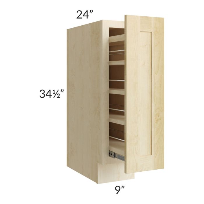 Unfinished Shaker 9" Pull-Out Spice Cabinet
