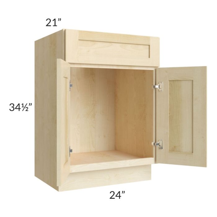 Unfinished Shaker 24" Vanity Sink Base Cabinet