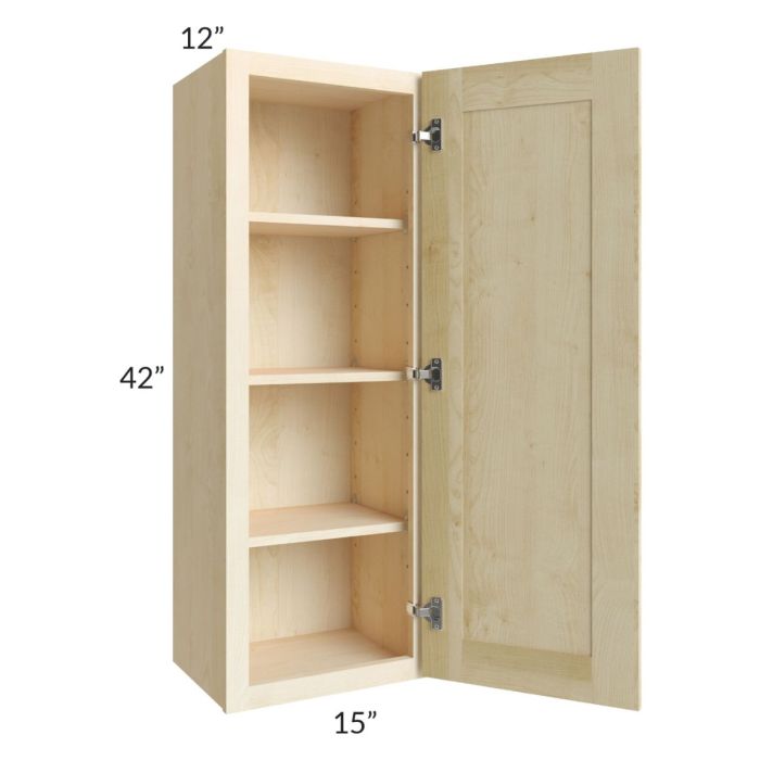 Unfinished Shaker 15x42 Wall Cabinet