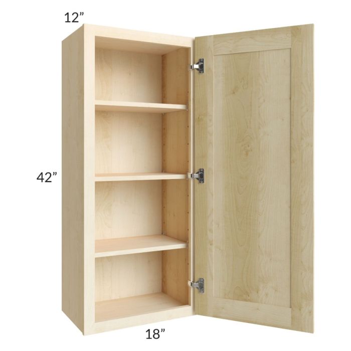 Unfinished Shaker 18x42 Wall Cabinet