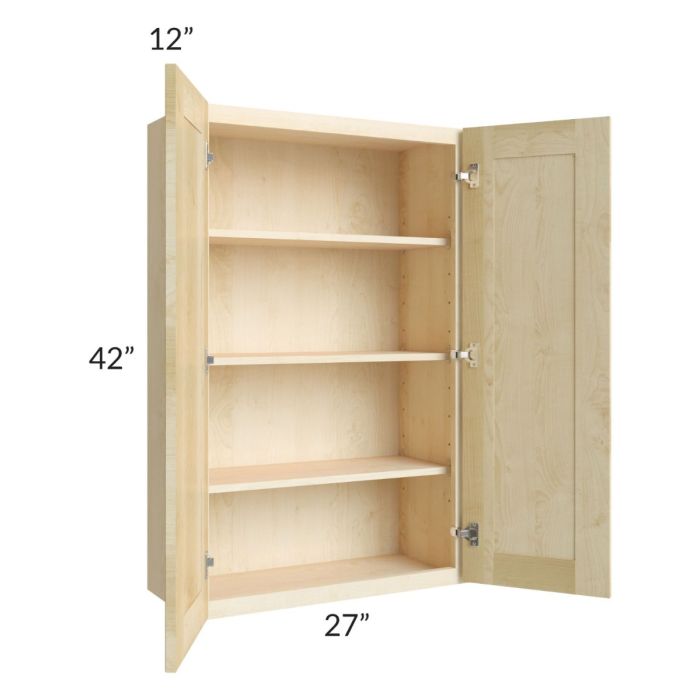 Unfinished Shaker 27x42 Wall Cabinet