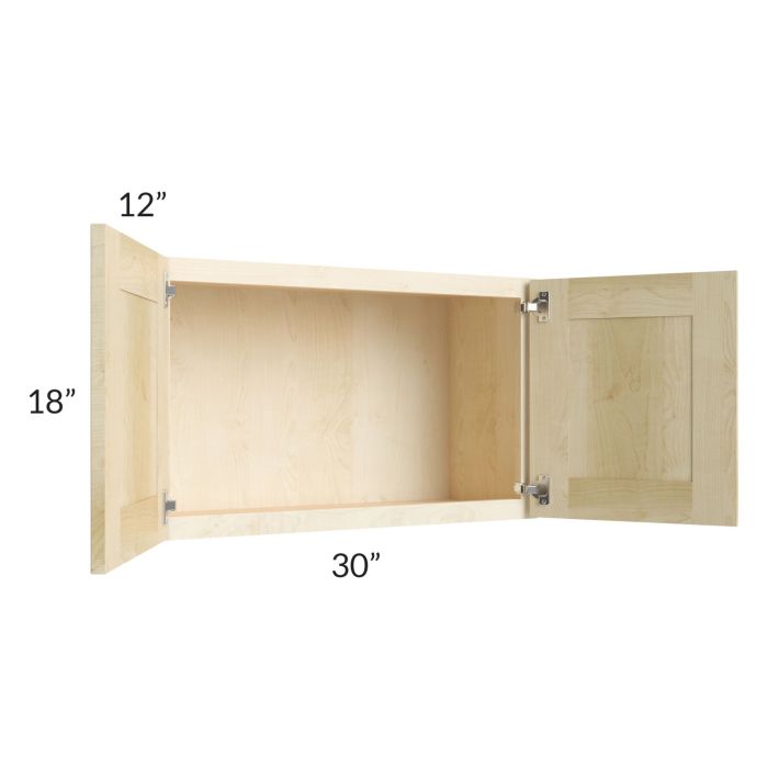 Unfinished Shaker 30x18 Wall Cabinet