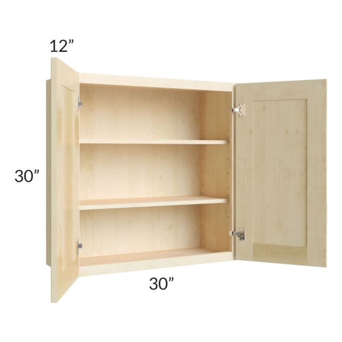 Unfinished Shaker 30x30 Wall Cabinet