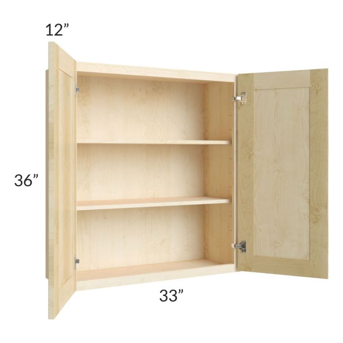 Unfinished Shaker 33x36 Wall Cabinet
