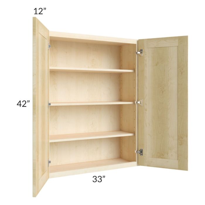 Unfinished Shaker 33x42 Wall Cabinet