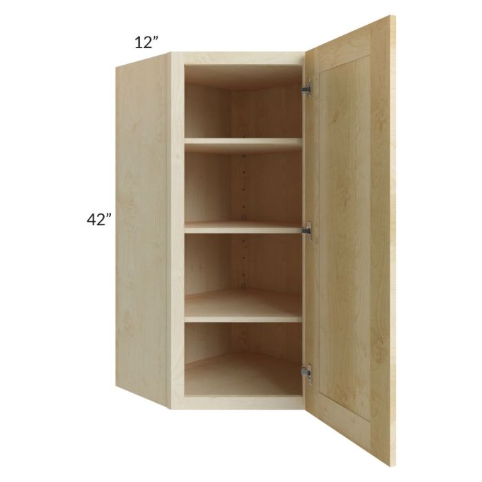 Unfinished Shaker 24x42 Wall Diagonal Corner Cabinet