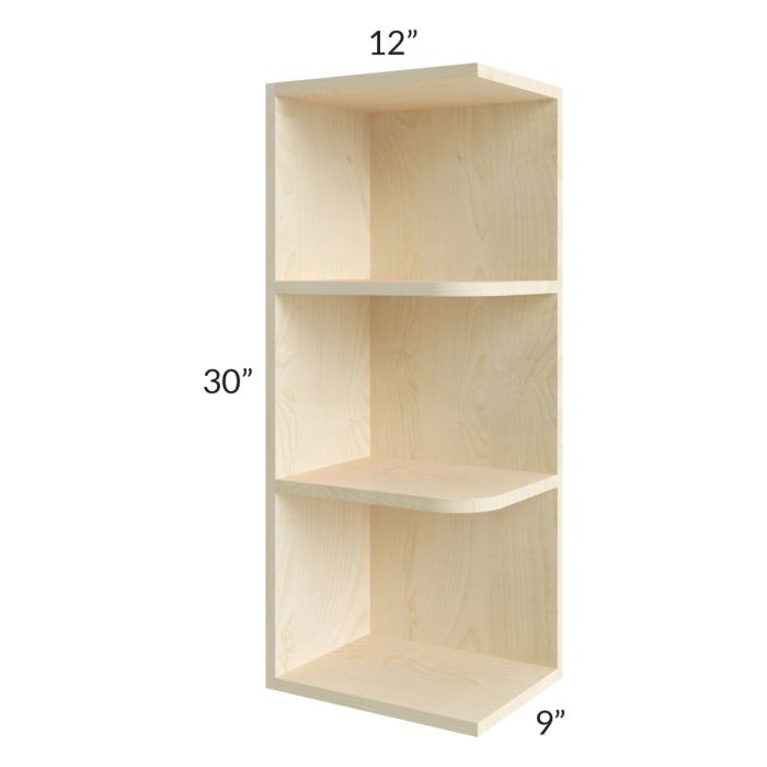 Unfinished Shaker 9x30 Wall End Shelf Cabinet