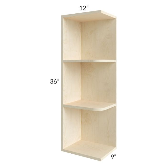Unfinished Shaker 9x36 Wall End Shelf Cabinet