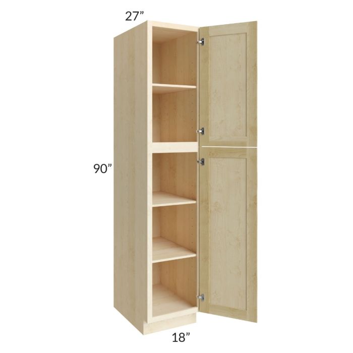 Unfinished Shaker 18x90x27 Wall Pantry Cabinet